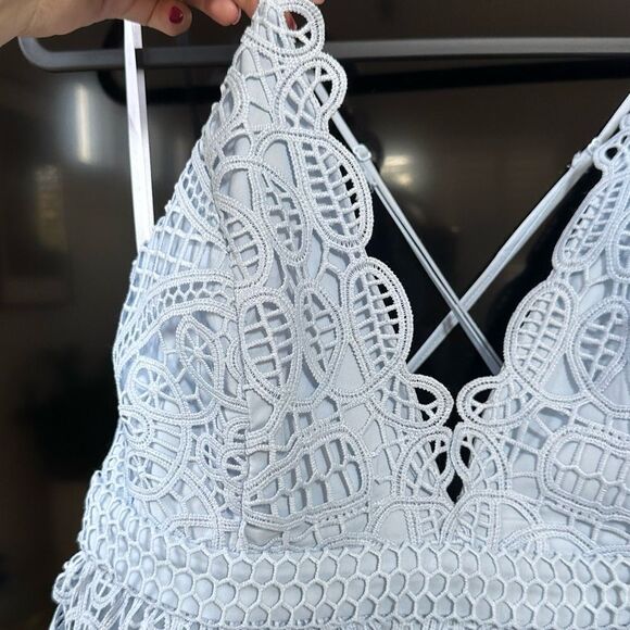 Bardot Light Blue Versailles Lace Dress Size 10 - Picture 6 of 14